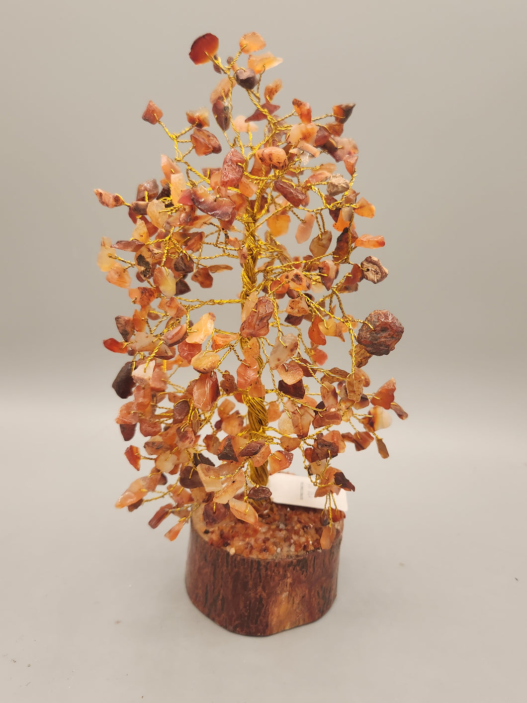 CARNELIAN GEMSTONE TREE ON WOOD BASE