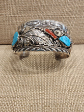 Load image into Gallery viewer, TURQUOISE &amp; CORAL HEAVY CUFF - ANNIE CHAPO
