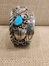 Load image into Gallery viewer, TURQUOISE &amp; CORAL HEAVY CUFF - ANNIE CHAPO
