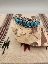 Load image into Gallery viewer, TURQUOISE 9-STONE CUFF BRACELET- RICHARD &amp; RITA BEGAY
