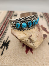 Load image into Gallery viewer, TURQUOISE 9-STONE CUFF BRACELET- RICHARD &amp; RITA BEGAY
