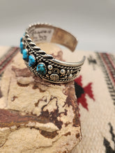 Load image into Gallery viewer, TURQUOISE 9-STONE CUFF BRACELET- RICHARD &amp; RITA BEGAY
