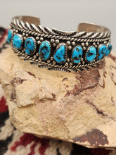 Load image into Gallery viewer, TURQUOISE 9-STONE CUFF BRACELET- RICHARD &amp; RITA BEGAY
