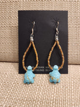 Load image into Gallery viewer, FETISH EARRINGS - LOOPED TURQUOISE TURTLES
