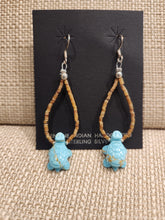 Load image into Gallery viewer, FETISH EARRINGS - LOOPED TURQUOISE TURTLES
