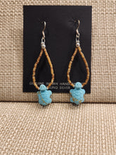 Load image into Gallery viewer, FETISH EARRINGS - LOOPED TURQUOISE TURTLES
