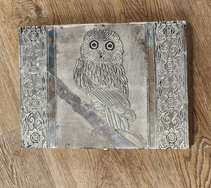 OWL SILVER METAL JEWELRY BOX