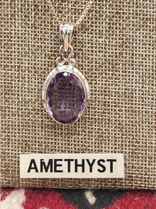 AMETHYST OVAL PENDANT SET