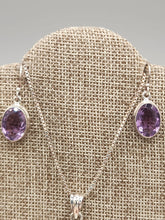 Load image into Gallery viewer, AMETHYST OVAL PENDANT SET
