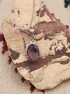 AMETHYST OVAL PENDANT SET