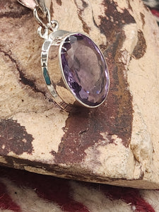 AMETHYST OVAL PENDANT SET