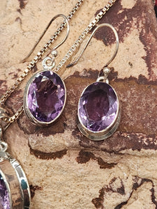 AMETHYST OVAL PENDANT SET