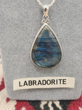 Load image into Gallery viewer, LABRADORITE  TEARDROP PENDANT SET
