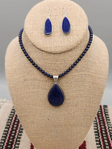 LAPIS TEARDROP PENDANT SET