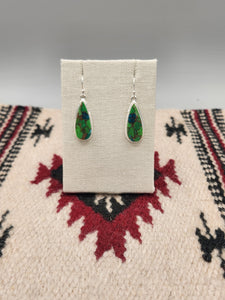 GREEN COPPER TURQUOISE TEARDROP EARRINGS