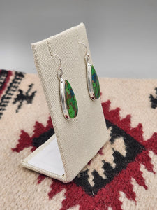 GREEN COPPER TURQUOISE TEARDROP EARRINGS