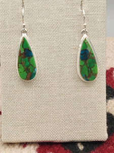 GREEN COPPER TURQUOISE TEARDROP EARRINGS