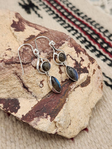 LABRADORITE 2 STONE EARRINGS