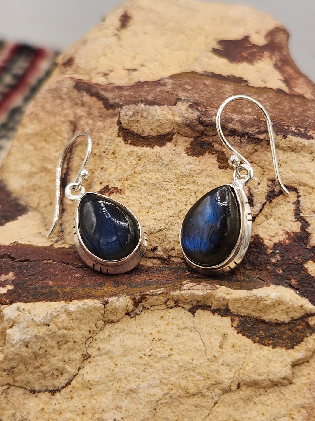 LABRADORITE TEARDROP EARRINGS