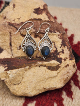 Load image into Gallery viewer, LABRADORITE LONG EARRINGS
