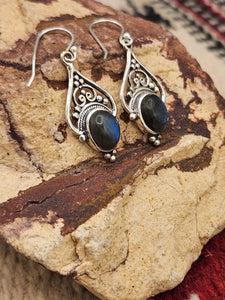 LABRADORITE LONG EARRINGS