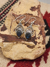 Load image into Gallery viewer, LABRADORITE LONG EARRINGS
