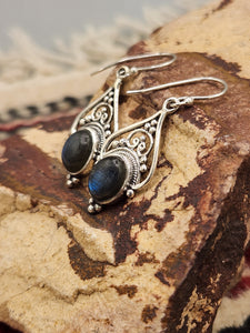 LABRADORITE LONG EARRINGS