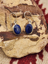 Load image into Gallery viewer, LAPIS OVAL EARRINGS
