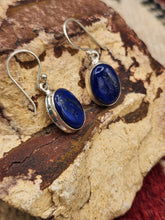 Load image into Gallery viewer, LAPIS OVAL EARRINGS
