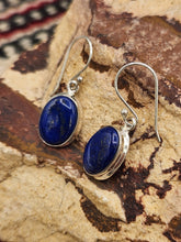 Load image into Gallery viewer, LAPIS OVAL EARRINGS
