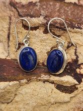 Load image into Gallery viewer, LAPIS OVAL EARRINGS
