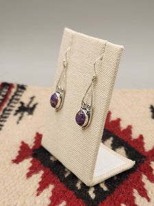 PURPLE COPPER TURQUOISE EARRINGS