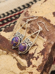 PURPLE COPPER TURQUOISE EARRINGS