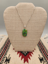 Load image into Gallery viewer, GREEN COPPER TURQUOISE RECTANGLE NECKLACE
