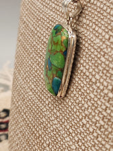 Load image into Gallery viewer, GREEN COPPER TURQUOISE RECTANGLE NECKLACE
