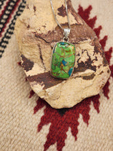 Load image into Gallery viewer, GREEN COPPER TURQUOISE RECTANGLE NECKLACE
