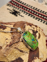 Load image into Gallery viewer, GREEN COPPER TURQUOISE RECTANGLE NECKLACE
