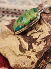 Load image into Gallery viewer, GREEN COPPER TURQUOISE RECTANGLE NECKLACE
