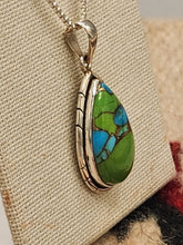 Load image into Gallery viewer, GREEN COPPER TURQUOISE TEARDROP NECKLACE
