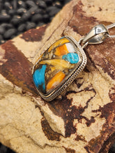 Load image into Gallery viewer, TURQUOISE &amp;SPINY OYSTER SHELL RECTANGLE NECKLACE
