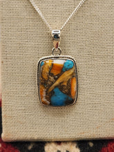 Load image into Gallery viewer, TURQUOISE &amp;SPINY OYSTER SHELL RECTANGLE NECKLACE
