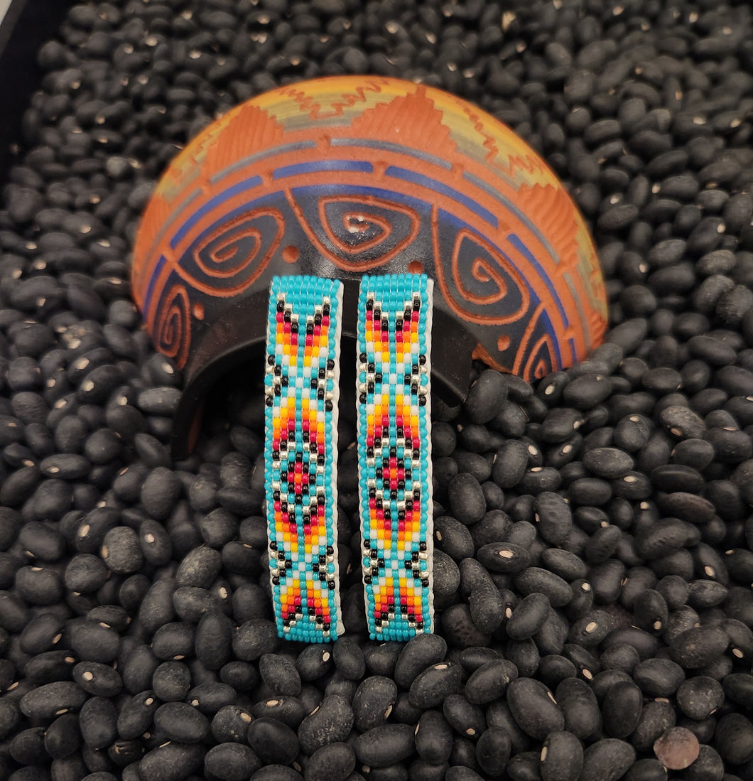 BEADED BARRETTES (PAIR)TURQUOISE - SHARON HUNT