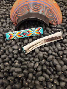 BEADED BARRETTES (PAIR)TURQUOISE - SHARON HUNT