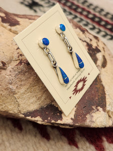 BLUE OPAL INLAY EARRINGS - RICKY & VELDA NASTACIO