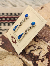 Load image into Gallery viewer, BLUE OPAL INLAY EARRINGS - RICKY &amp; VELDA NASTACIO
