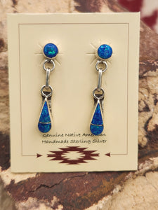 BLUE OPAL INLAY EARRINGS - RICKY & VELDA NASTACIO