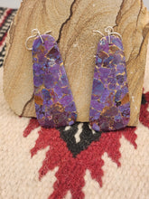 Load image into Gallery viewer, PURPLE COPPER TURQUOISE PADDLE STYLE EARRINGS - MARCELLA CASTILLO
