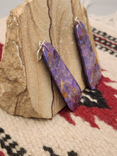 Load image into Gallery viewer, PURPLE COPPER TURQUOISE PADDLE STYLE EARRINGS - MARCELLA CASTILLO
