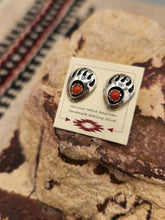 Load image into Gallery viewer, BEAR PAW MINI POST EARRINGS- LEROY PARKER - ASST STONES
