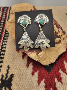 GREEN TURQUOISE POST STYLE EARRINGS  - GENEVIEVE FRANCISCO